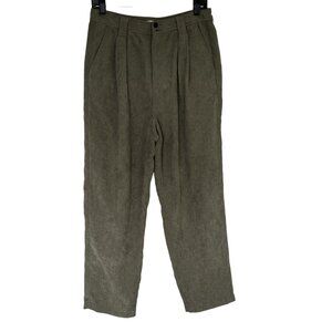 Madewell Women's Corduroy Pleated Pants Olive Green Size 8